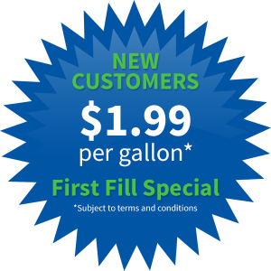 New Customers pay only $1.99 per gallon - First Fill Special